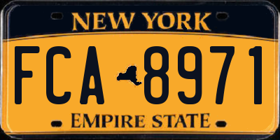 NY license plate FCA8971