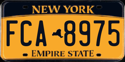 NY license plate FCA8975