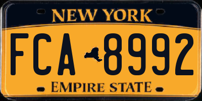 NY license plate FCA8992