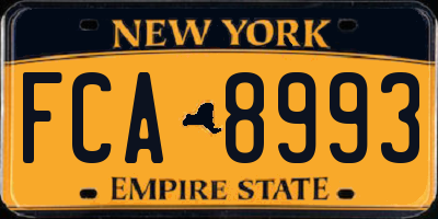 NY license plate FCA8993