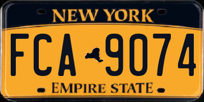 NY license plate FCA9074