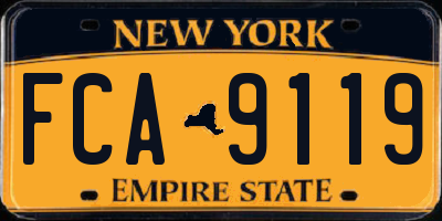 NY license plate FCA9119