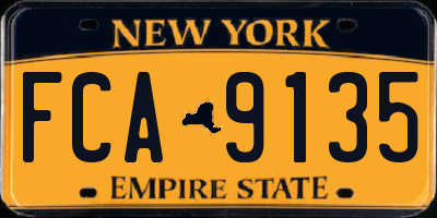 NY license plate FCA9135