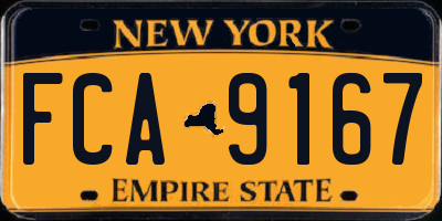 NY license plate FCA9167