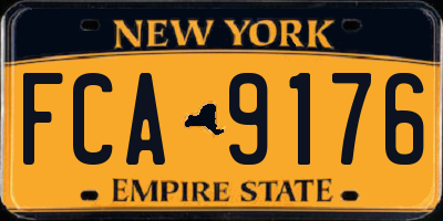 NY license plate FCA9176