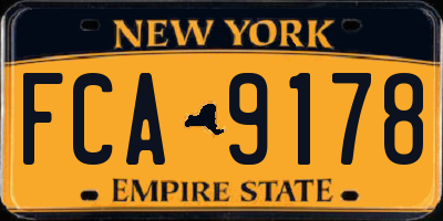 NY license plate FCA9178