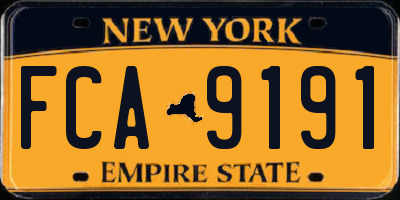 NY license plate FCA9191