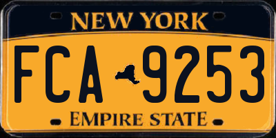 NY license plate FCA9253