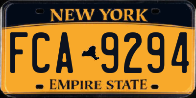 NY license plate FCA9294