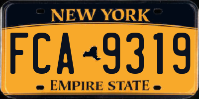 NY license plate FCA9319
