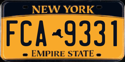 NY license plate FCA9331