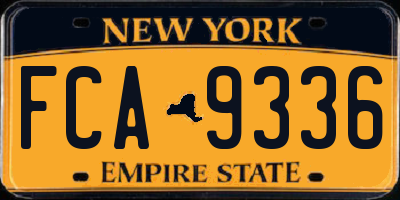 NY license plate FCA9336