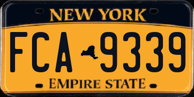 NY license plate FCA9339