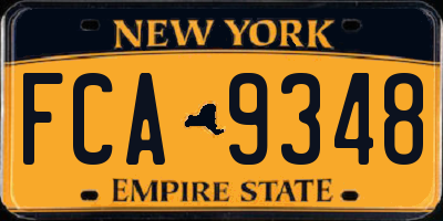 NY license plate FCA9348