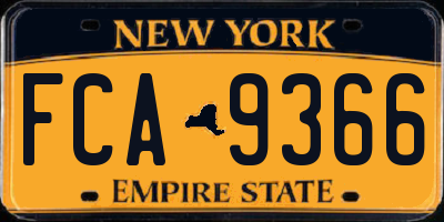 NY license plate FCA9366