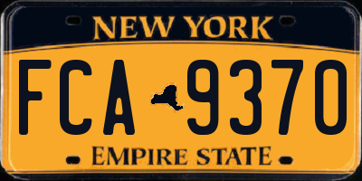 NY license plate FCA9370