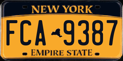 NY license plate FCA9387