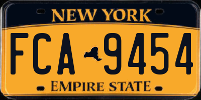 NY license plate FCA9454