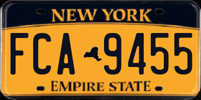 NY license plate FCA9455