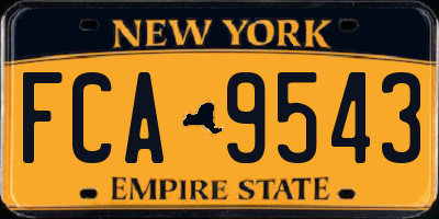 NY license plate FCA9543