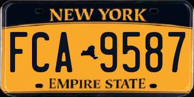 NY license plate FCA9587