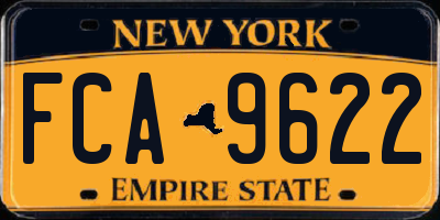 NY license plate FCA9622