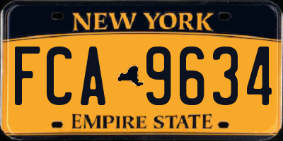NY license plate FCA9634