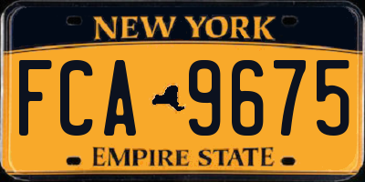NY license plate FCA9675