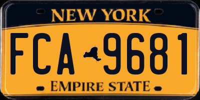 NY license plate FCA9681