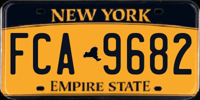 NY license plate FCA9682