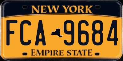 NY license plate FCA9684