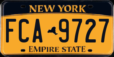 NY license plate FCA9727
