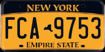 NY license plate FCA9753