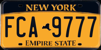 NY license plate FCA9777