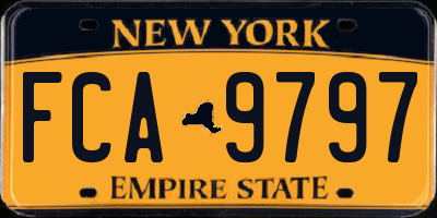 NY license plate FCA9797