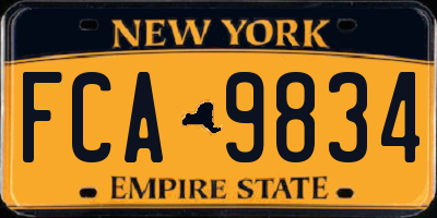 NY license plate FCA9834