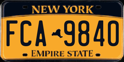 NY license plate FCA9840