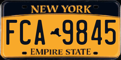 NY license plate FCA9845