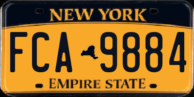 NY license plate FCA9884