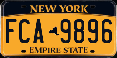 NY license plate FCA9896