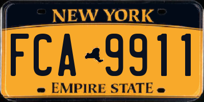 NY license plate FCA9911