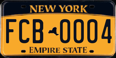 NY license plate FCB0004