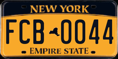 NY license plate FCB0044