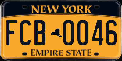 NY license plate FCB0046