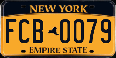 NY license plate FCB0079