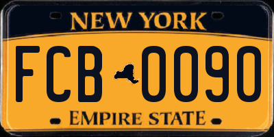 NY license plate FCB0090