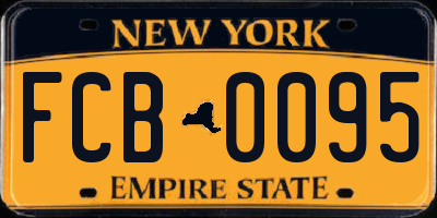 NY license plate FCB0095