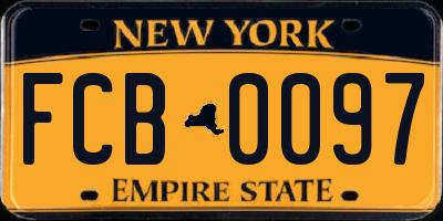 NY license plate FCB0097