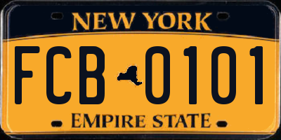 NY license plate FCB0101
