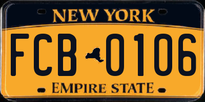 NY license plate FCB0106